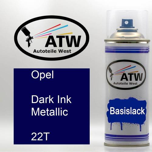 Opel, Dark Ink Metallic, 22T: 400ml Sprühdose, von ATW Autoteile West.